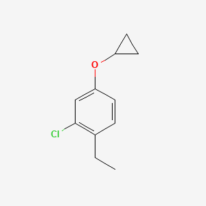 molecular formula C11H13ClO B14828107 2-Chloro-4-cyclopropoxy-1-ethylbenzene 