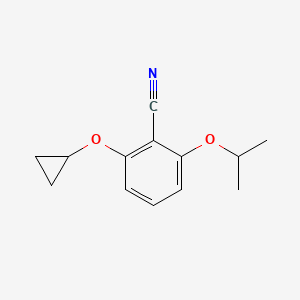 molecular formula C13H15NO2 B14828152 2-Cyclopropoxy-6-isopropoxybenzonitrile 