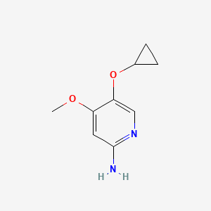 molecular formula C9H12N2O2 B14828160 5-Cyclopropoxy-4-methoxypyridin-2-amine 