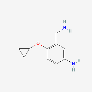 molecular formula C10H14N2O B14828187 3-(Aminomethyl)-4-cyclopropoxyaniline 
