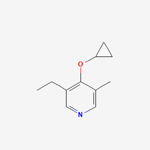 molecular formula C11H15NO B14828420 4-Cyclopropoxy-3-ethyl-5-methylpyridine 