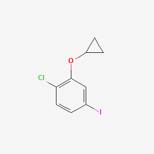 molecular formula C9H8ClIO B14828451 1-Chloro-2-cyclopropoxy-4-iodobenzene 