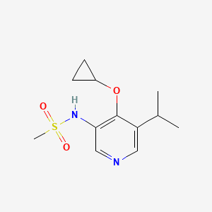 molecular formula C12H18N2O3S B14828458 N-(4-Cyclopropoxy-5-isopropylpyridin-3-YL)methanesulfonamide 