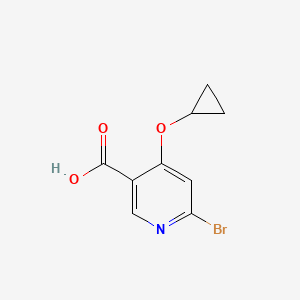 molecular formula C9H8BrNO3 B14828463 6-Bromo-4-cyclopropoxynicotinic acid 