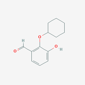 molecular formula C13H16O3 B14828485 2-(Cyclohexyloxy)-3-hydroxybenzaldehyde 