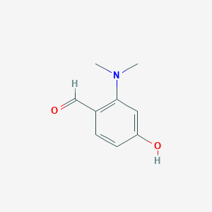 molecular formula C9H11NO2 B14828488 2-(Dimethylamino)-4-hydroxybenzaldehyde 