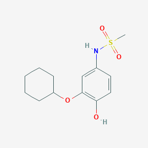 molecular formula C13H19NO4S B14828491 N-(3-(Cyclohexyloxy)-4-hydroxyphenyl)methanesulfonamide 
