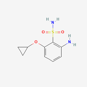 molecular formula C9H12N2O3S B14828496 2-Amino-6-cyclopropoxybenzenesulfonamide 
