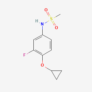 molecular formula C10H12FNO3S B14828512 N-(4-Cyclopropoxy-3-fluorophenyl)methanesulfonamide 