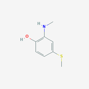 molecular formula C8H11NOS B14828534 2-(Methylamino)-4-(methylthio)phenol CAS No. 1243280-82-1