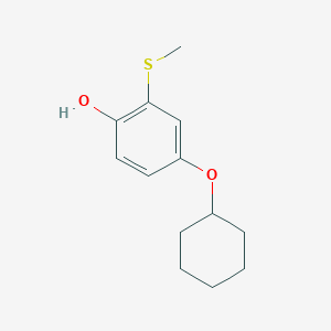 molecular formula C13H18O2S B14828583 4-(Cyclohexyloxy)-2-(methylthio)phenol 