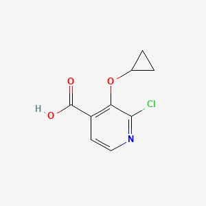 molecular formula C9H8ClNO3 B14828601 2-Chloro-3-cyclopropoxyisonicotinic acid 