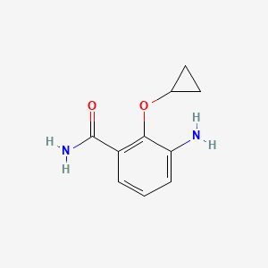 molecular formula C10H12N2O2 B14828625 3-Amino-2-cyclopropoxybenzamide 