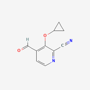 molecular formula C10H8N2O2 B14828643 3-Cyclopropoxy-4-formylpicolinonitrile 