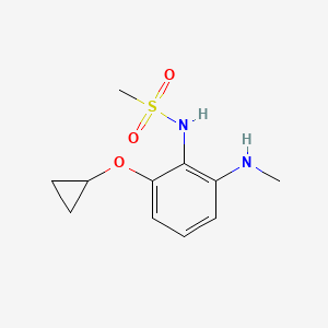 molecular formula C11H16N2O3S B14828700 N-(2-Cyclopropoxy-6-(methylamino)phenyl)methanesulfonamide 