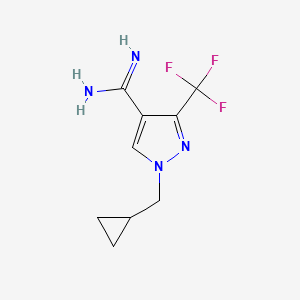 molecular formula C9H11F3N4 B1482871 1-(cyclopropylmethyl)-3-(trifluoromethyl)-1H-pyrazole-4-carboximidamide CAS No. 1103573-03-0