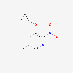 molecular formula C10H12N2O3 B14828733 3-Cyclopropoxy-5-ethyl-2-nitropyridine 