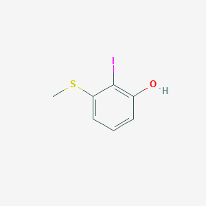 molecular formula C7H7IOS B14828751 2-Iodo-3-(methylthio)phenol 