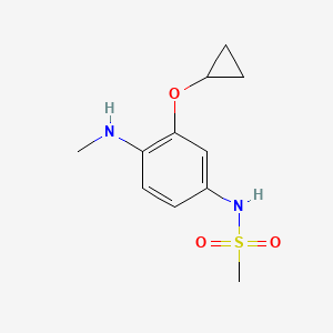 molecular formula C11H16N2O3S B14828822 N-(3-Cyclopropoxy-4-(methylamino)phenyl)methanesulfonamide 