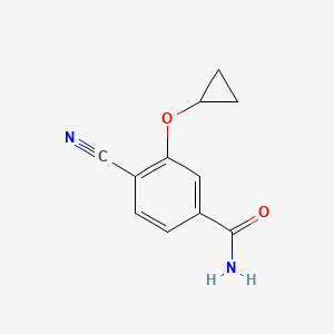 molecular formula C11H10N2O2 B14828831 4-Cyano-3-cyclopropoxybenzamide CAS No. 1243456-03-2