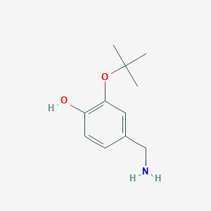 molecular formula C11H17NO2 B14828872 4-(Aminomethyl)-2-(tert-butoxy)phenol 