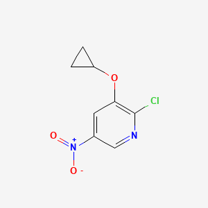 molecular formula C8H7ClN2O3 B14828889 2-Chloro-3-cyclopropoxy-5-nitropyridine 