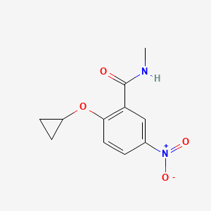 molecular formula C11H12N2O4 B14828919 2-Cyclopropoxy-N-methyl-5-nitrobenzamide 