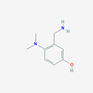 molecular formula C9H14N2O B14828923 3-(Aminomethyl)-4-(dimethylamino)phenol 