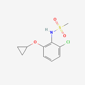 molecular formula C10H12ClNO3S B14828973 N-(2-Chloro-6-cyclopropoxyphenyl)methanesulfonamide 
