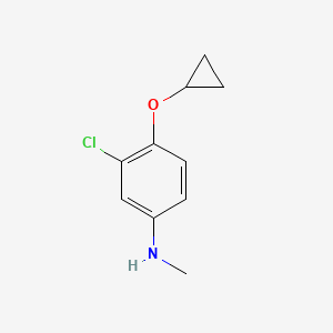 molecular formula C10H12ClNO B14829052 3-Chloro-4-cyclopropoxy-N-methylaniline 