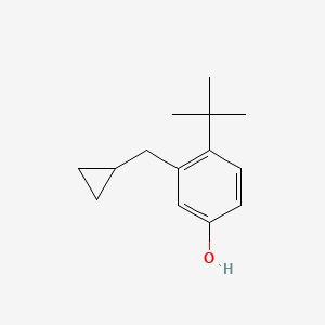 molecular formula C14H20O B14829083 4-Tert-butyl-3-(cyclopropylmethyl)phenol 