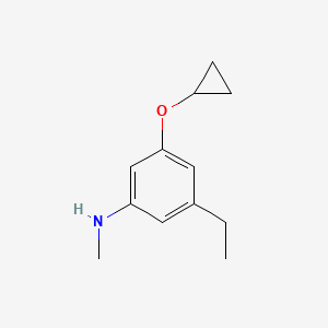 molecular formula C12H17NO B14829099 3-Cyclopropoxy-5-ethyl-N-methylaniline 