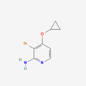 molecular formula C8H9BrN2O B14829109 3-Bromo-4-cyclopropoxypyridin-2-amine 