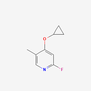 molecular formula C9H10FNO B14829113 4-Cyclopropoxy-2-fluoro-5-methylpyridine 