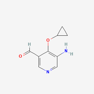 molecular formula C9H10N2O2 B14829164 5-Amino-4-cyclopropoxynicotinaldehyde 