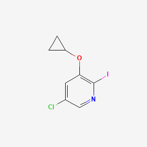 molecular formula C8H7ClINO B14829165 5-Chloro-3-cyclopropoxy-2-iodopyridine 