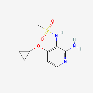 molecular formula C9H13N3O3S B14829433 N-(2-Amino-4-cyclopropoxypyridin-3-YL)methanesulfonamide 