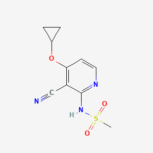 molecular formula C10H11N3O3S B14829439 N-(3-Cyano-4-cyclopropoxypyridin-2-YL)methanesulfonamide 