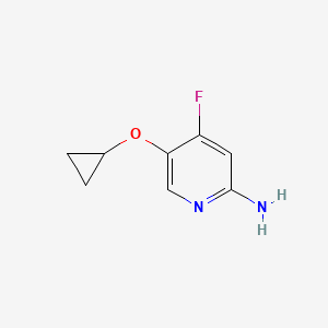 molecular formula C8H9FN2O B14829458 5-Cyclopropoxy-4-fluoropyridin-2-amine 