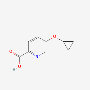 molecular formula C10H11NO3 B14829476 5-Cyclopropoxy-4-methylpicolinic acid 