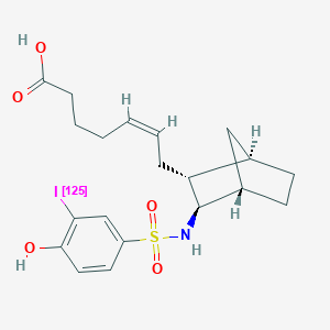 molecular formula C20H26INO5S B148295 7-(3-Iodo-4-hydroxyphenylsulfonylamino(2.2.1)-bicyclohept-2-yl)heptenoic acid CAS No. 130940-73-7