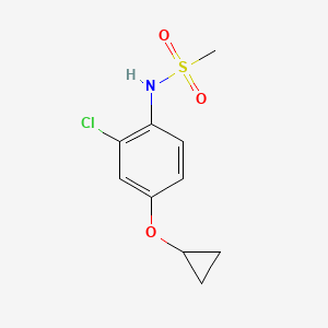 molecular formula C10H12ClNO3S B14829536 N-(2-Chloro-4-cyclopropoxyphenyl)methanesulfonamide 