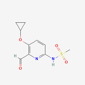 molecular formula C10H12N2O4S B14829625 N-(5-Cyclopropoxy-6-formylpyridin-2-YL)methanesulfonamide 