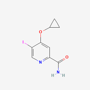 molecular formula C9H9IN2O2 B14829648 4-Cyclopropoxy-5-iodopicolinamide 