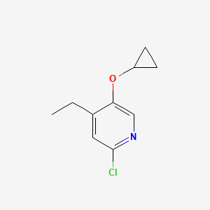 molecular formula C10H12ClNO B14829680 2-Chloro-5-cyclopropoxy-4-ethylpyridine 