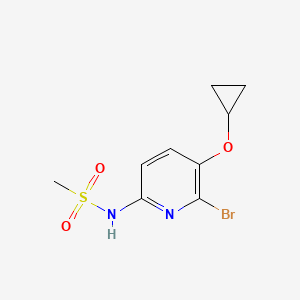 molecular formula C9H11BrN2O3S B14829835 N-(6-Bromo-5-cyclopropoxypyridin-2-YL)methanesulfonamide 