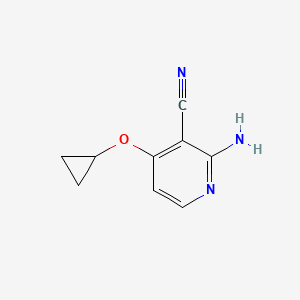 molecular formula C9H9N3O B14829857 2-Amino-4-cyclopropoxynicotinonitrile 