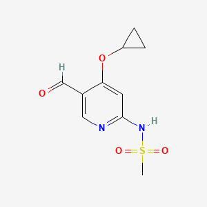 molecular formula C10H12N2O4S B14829896 N-(4-Cyclopropoxy-5-formylpyridin-2-YL)methanesulfonamide 