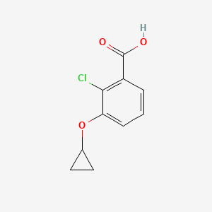 molecular formula C10H9ClO3 B14829908 2-Chloro-3-cyclopropoxybenzoic acid 