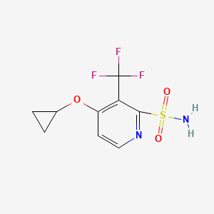 molecular formula C9H9F3N2O3S B14829983 4-Cyclopropoxy-3-(trifluoromethyl)pyridine-2-sulfonamide 